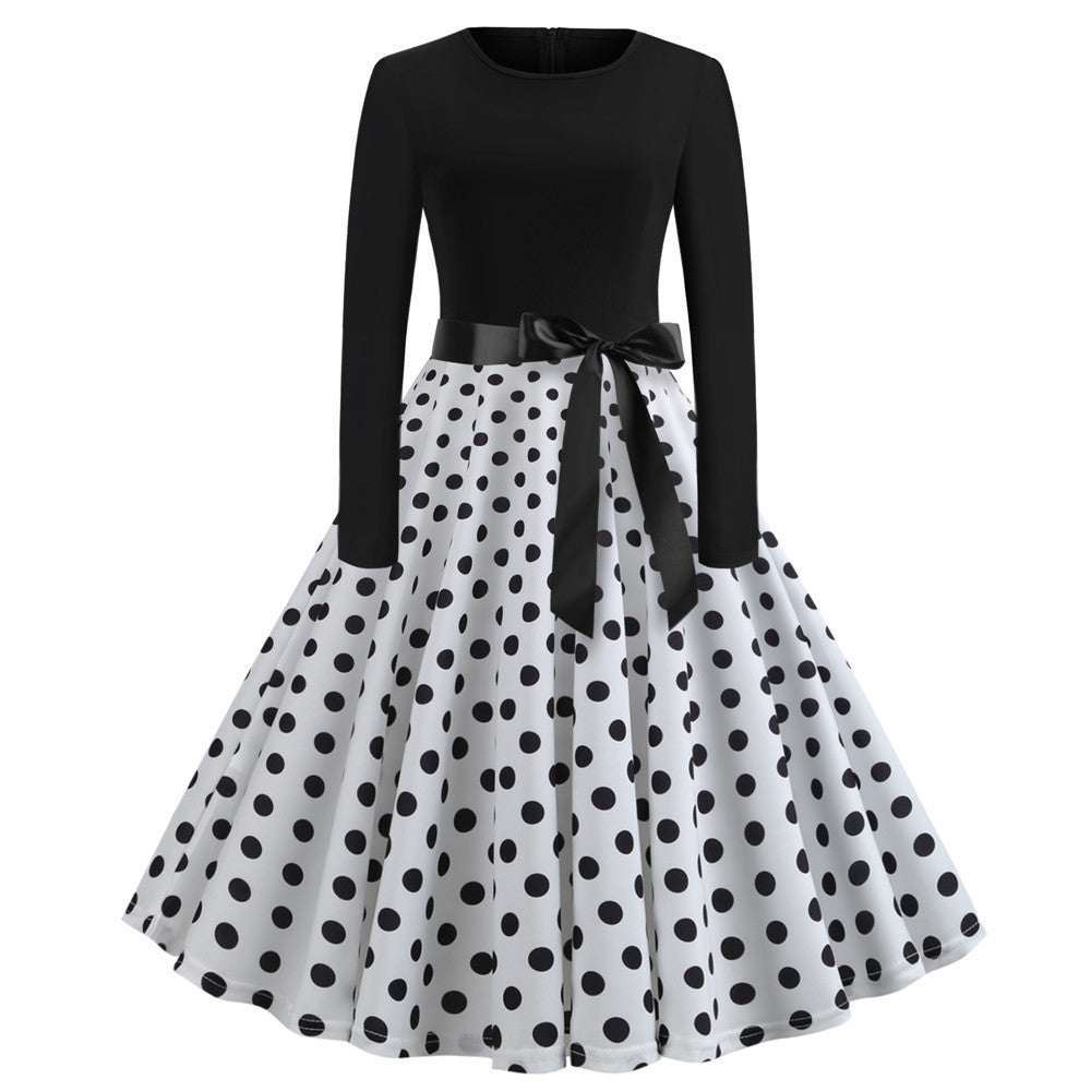*Product Name*: Women Retro Print Long Sleeve Slim Dress
