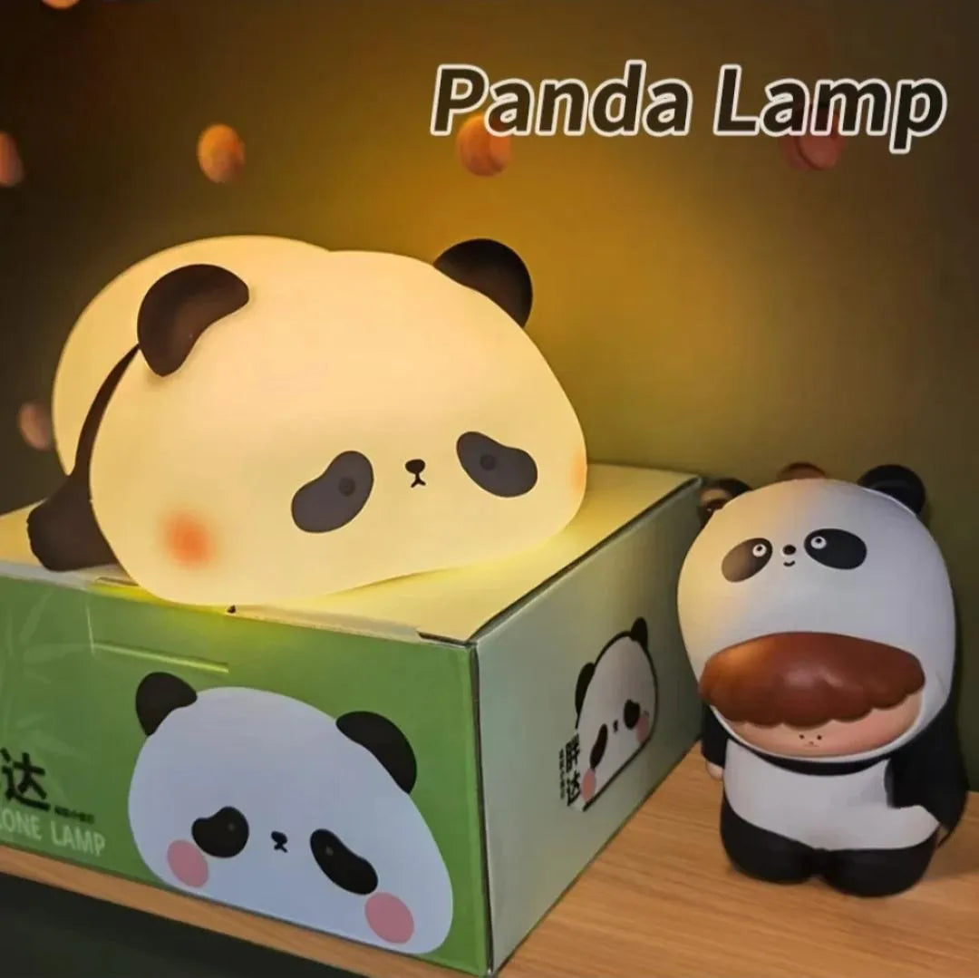 Silicone Panda Night Lamp USB Rechargeable Off-White Glow