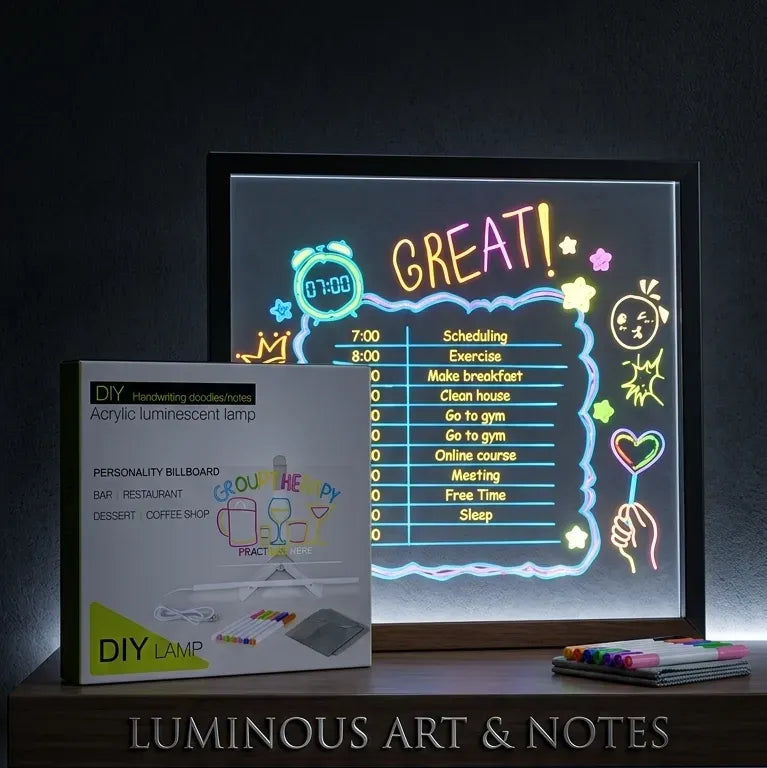 *Product Name*: DIY Acrylic LED Writing Board with Glow & Neon Effects