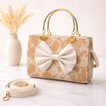 *Product Name*: Peach Leather Bow Shoulder Bag for Women