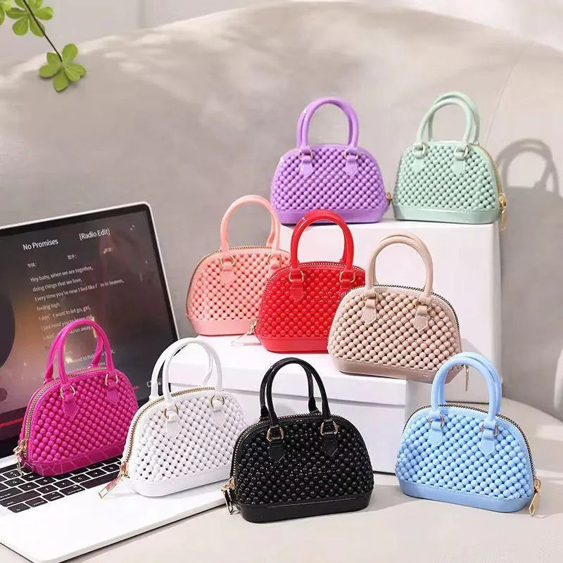 *Product Name*: Black Beaded Mini Crossbody Bag for Girls