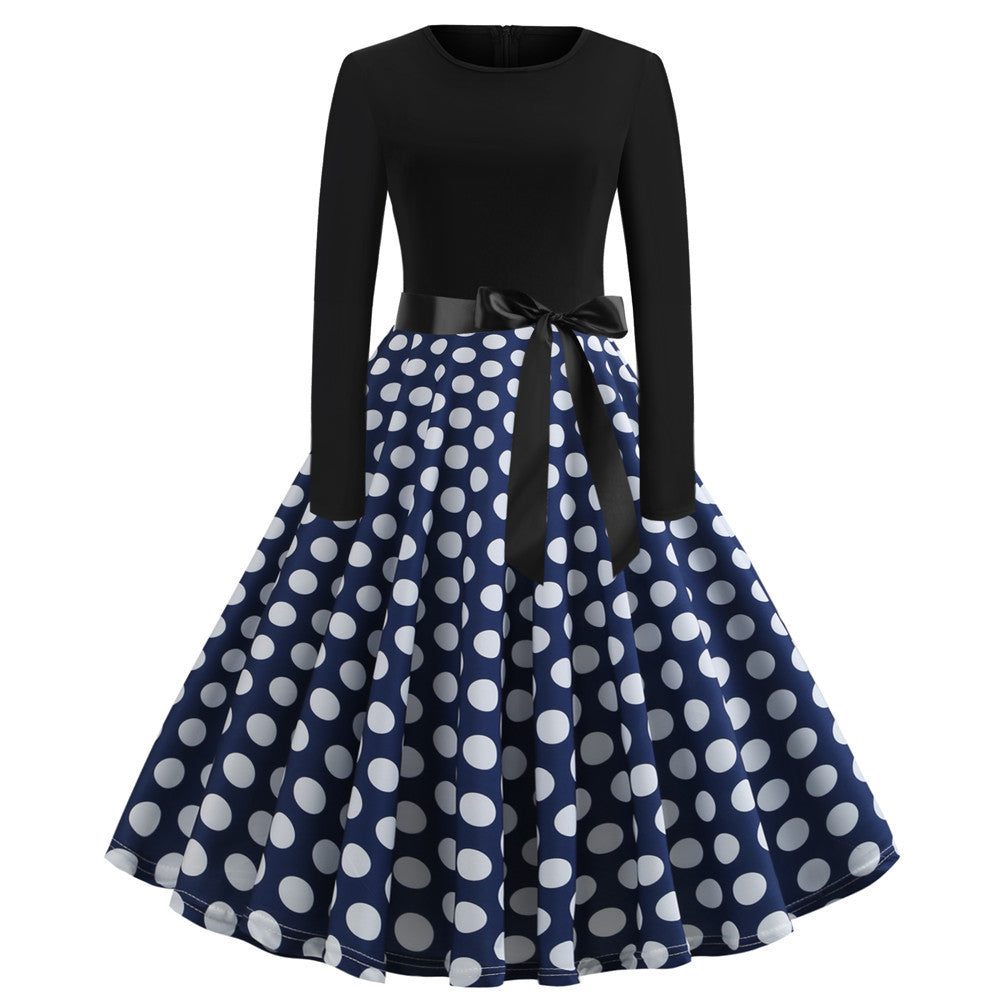 *Product Name*: Women Retro Print Long Sleeve Slim Dress