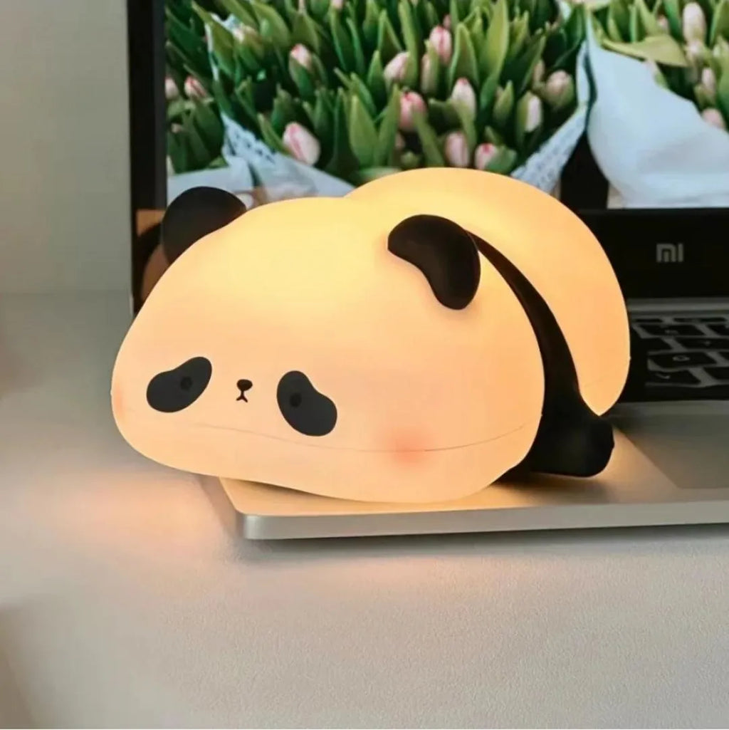Silicone Panda Night Lamp USB Rechargeable Off-White Glow